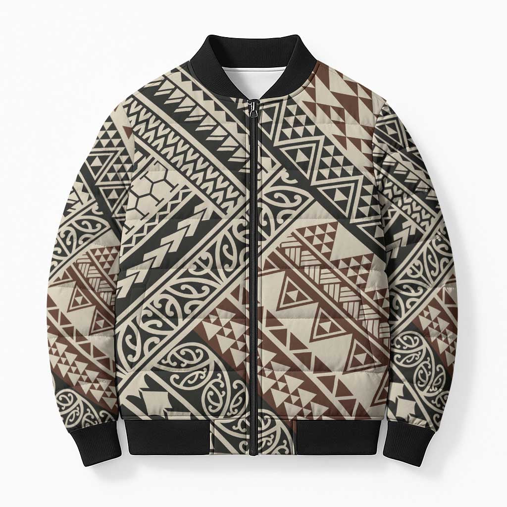 Niho Taniwha Kowhaiwhai Bomber Puffer Jacket - Aussie Hoodie