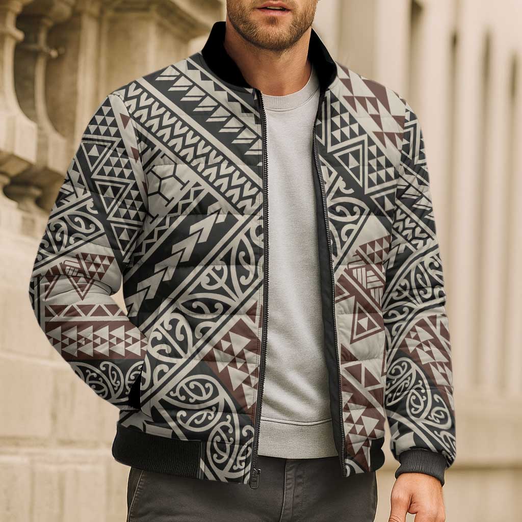 Niho Taniwha Kowhaiwhai Bomber Puffer Jacket - Aussie Hoodie