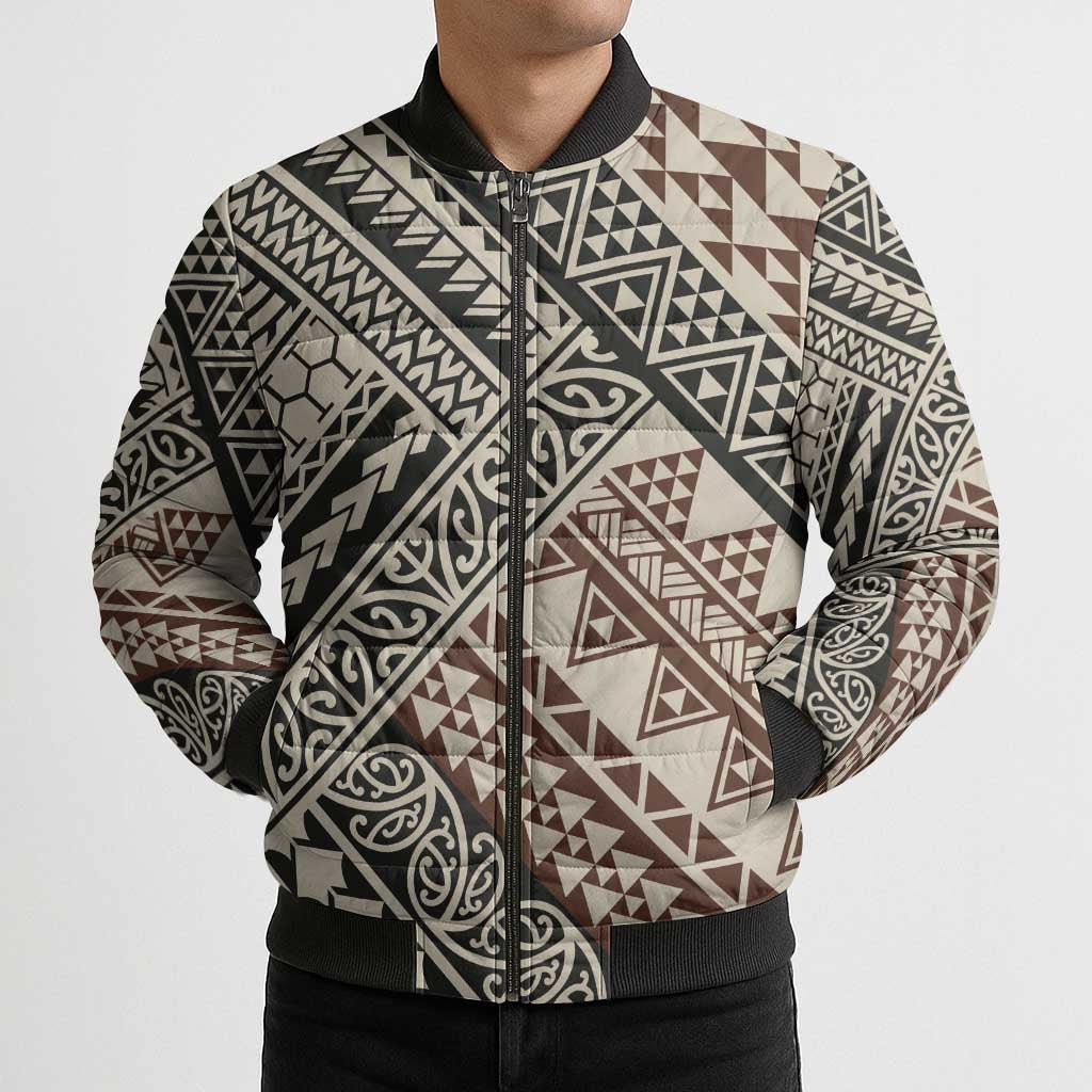 Niho Taniwha Kowhaiwhai Bomber Puffer Jacket - Aussie Hoodie