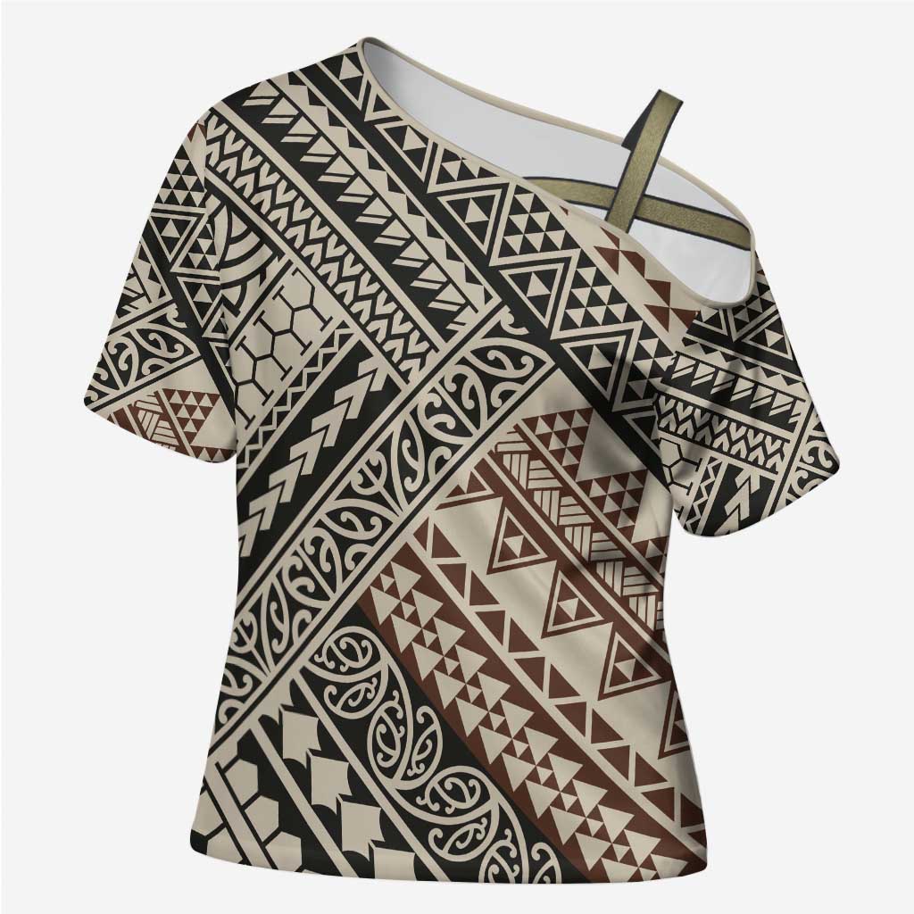 Niho Taniwha Kowhaiwhai Cross Shoulder Shirt - Aussie Hoodie