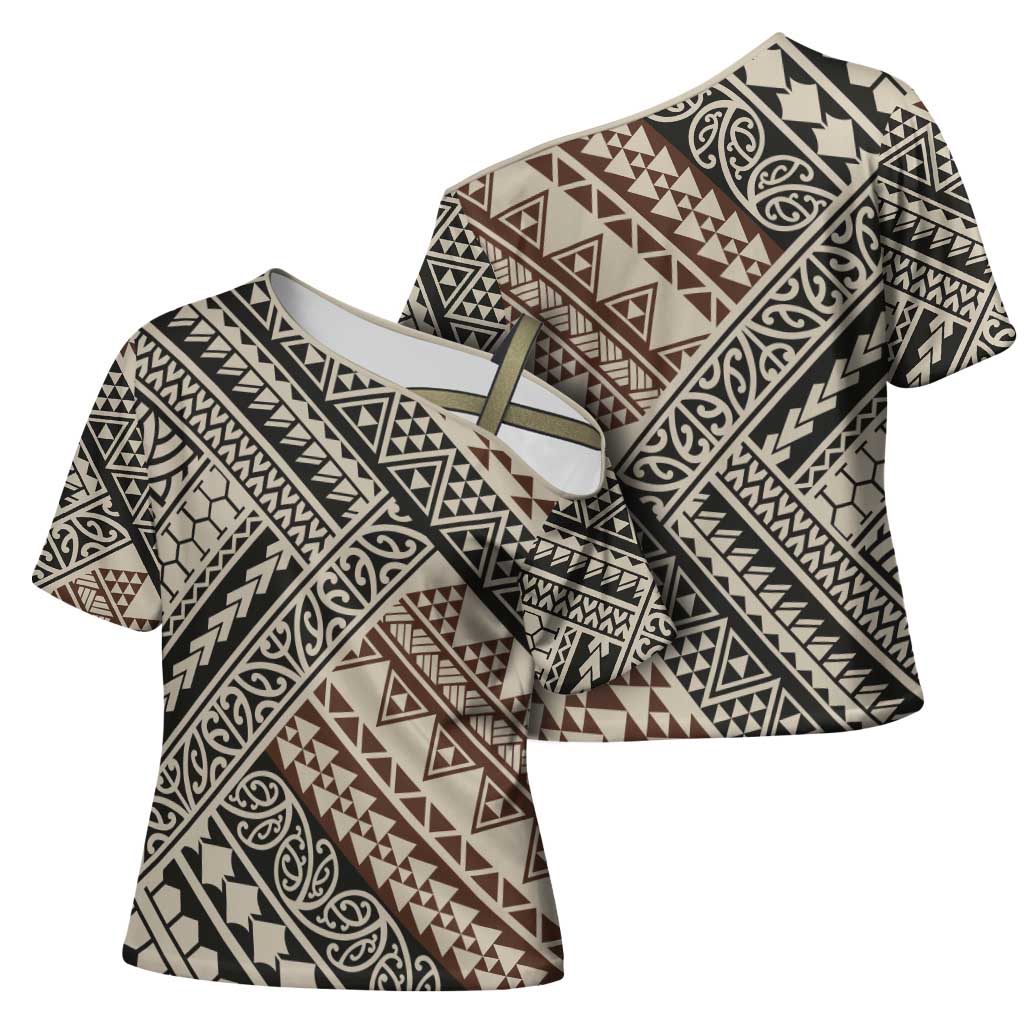 Niho Taniwha Kowhaiwhai Cross Shoulder Shirt - Aussie Hoodie