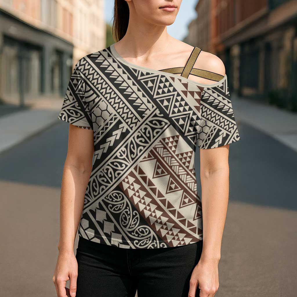 Niho Taniwha Kowhaiwhai Cross Shoulder Shirt - Aussie Hoodie