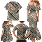 Niho Taniwha Kowhaiwhai Family Matching Mermaid Dress and Hawaiian Shirt