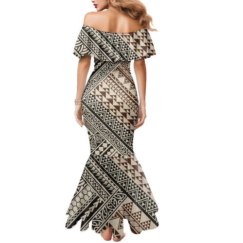 Niho Taniwha Kowhaiwhai Family Matching Mermaid Dress and Hawaiian Shirt