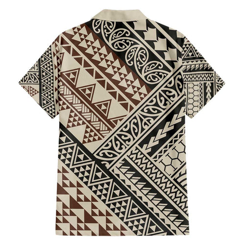 Niho Taniwha Kowhaiwhai Family Matching Off Shoulder Maxi Dress and Hawaiian Shirt