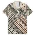 Niho Taniwha Kowhaiwhai Family Matching Off Shoulder Short Dress and Hawaiian Shirt