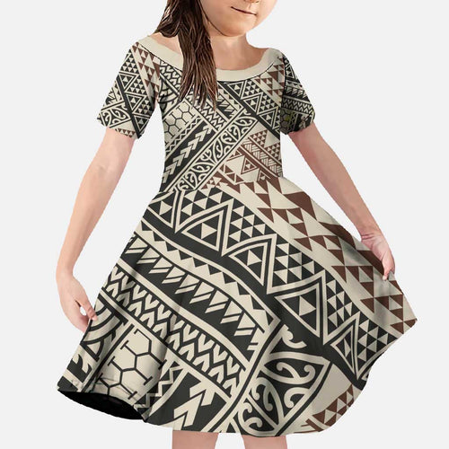 Niho Taniwha Kowhaiwhai Family Matching Short Sleeve Bodycon Dress and Hawaiian Shirt