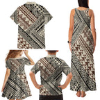 Niho Taniwha Kowhaiwhai Family Matching Tank Maxi Dress and Hawaiian Shirt