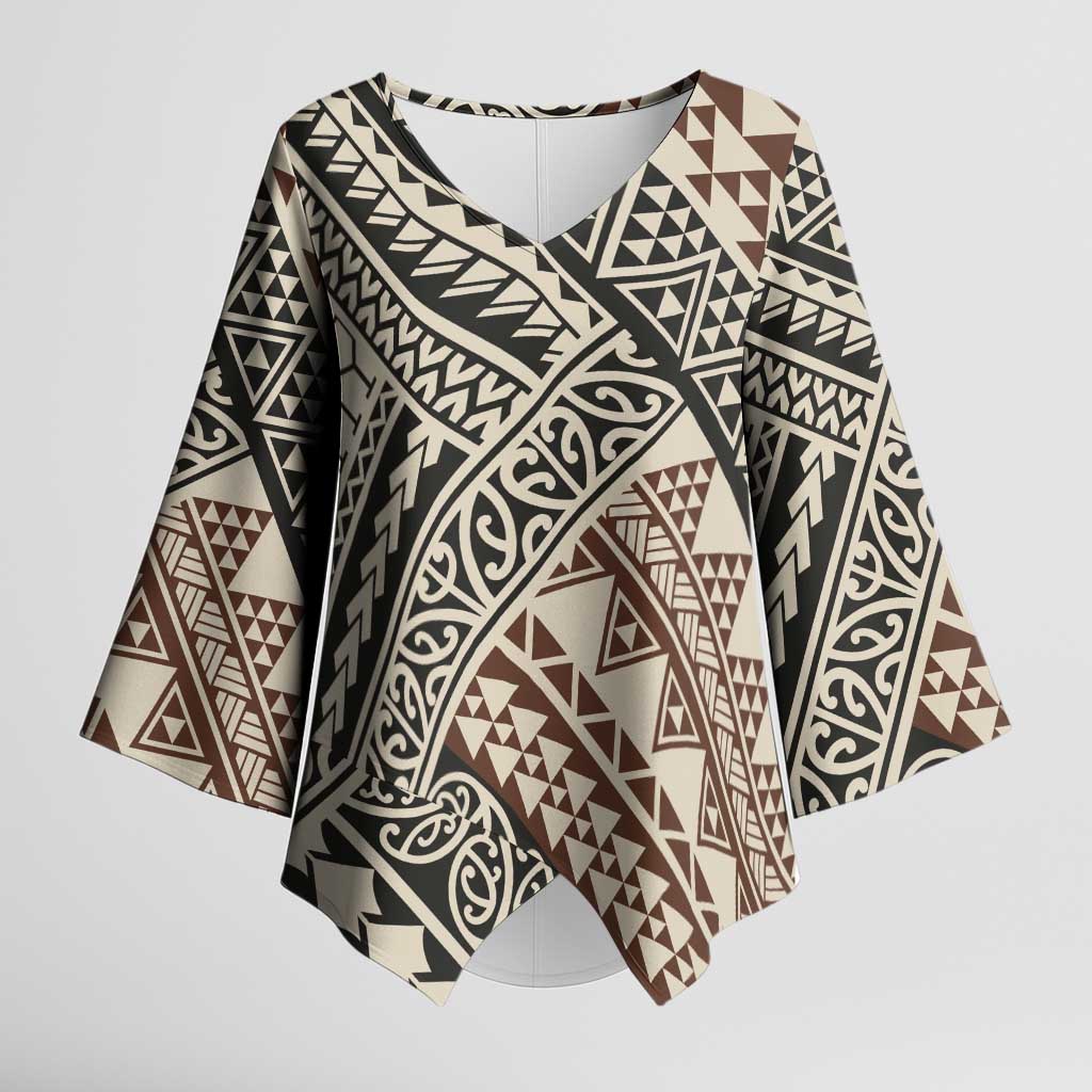Niho Taniwha Kowhaiwhai Kimono Sleeve Blouse - Aussie Hoodie
