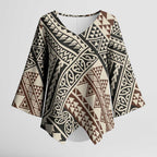Niho Taniwha Kowhaiwhai Kimono Sleeve Blouse - Aussie Hoodie