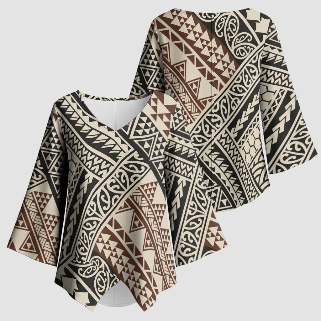 Niho Taniwha Kowhaiwhai Kimono Sleeve Blouse - Aussie Hoodie