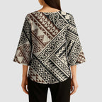 Niho Taniwha Kowhaiwhai Kimono Sleeve Blouse - Aussie Hoodie