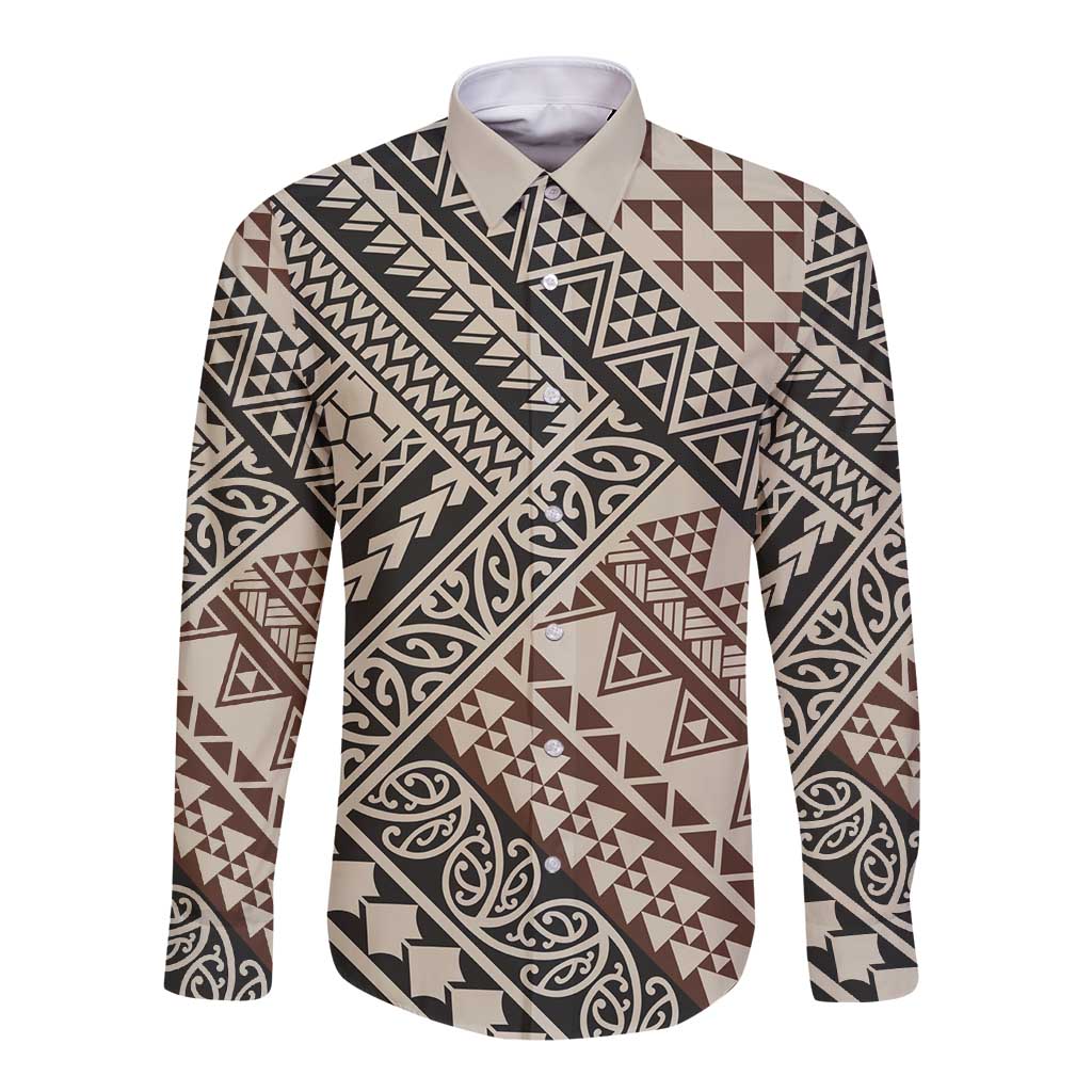 Niho Taniwha Kowhaiwhai Long Sleeve Button Shirt
