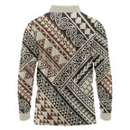 Niho Taniwha Kowhaiwhai Long Sleeve Polo Shirt