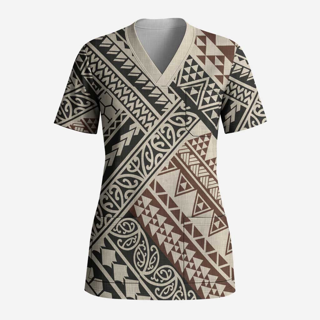 Niho Taniwha Kowhaiwhai Scrub Top - Aussie Hoodie