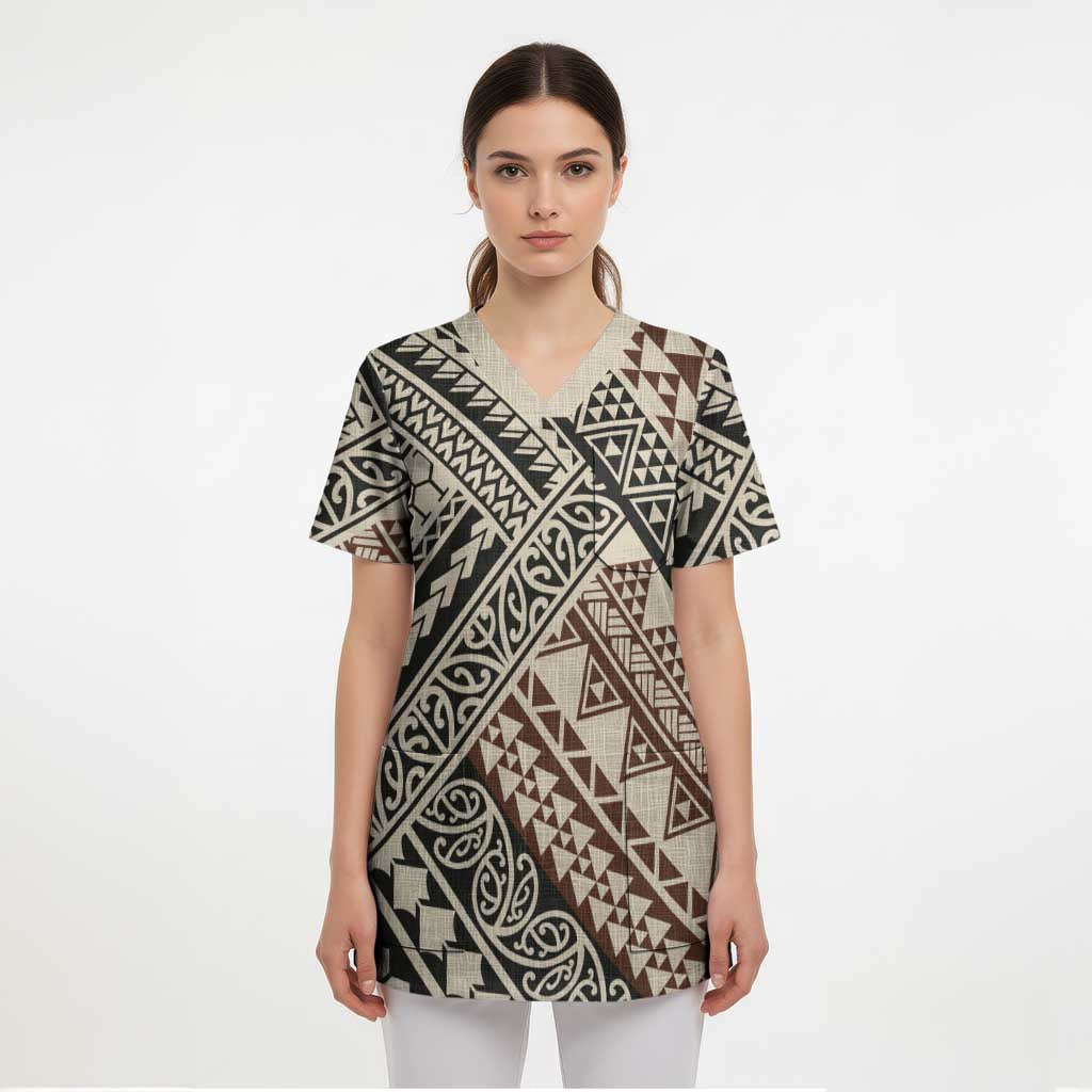 Niho Taniwha Kowhaiwhai Scrub Top - Aussie Hoodie