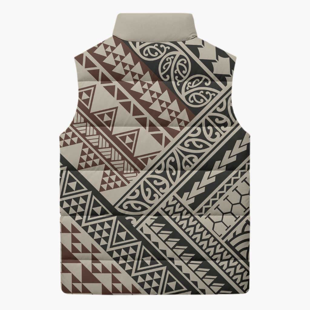 Niho Taniwha Kowhaiwhai Sleeveless Puffer Jacket - Aussie Hoodie