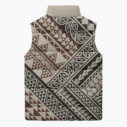 Niho Taniwha Kowhaiwhai Sleeveless Puffer Jacket - Aussie Hoodie