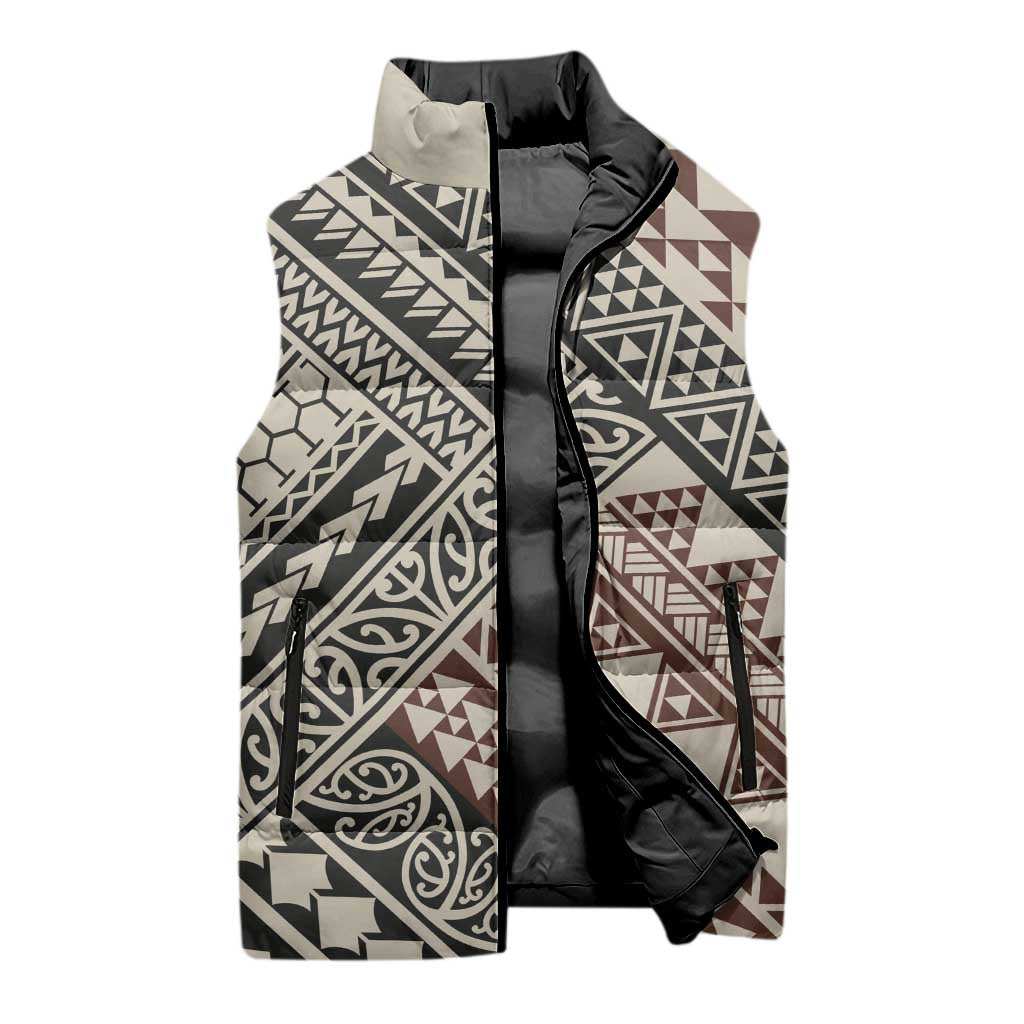 Niho Taniwha Kowhaiwhai Sleeveless Puffer Jacket - Aussie Hoodie