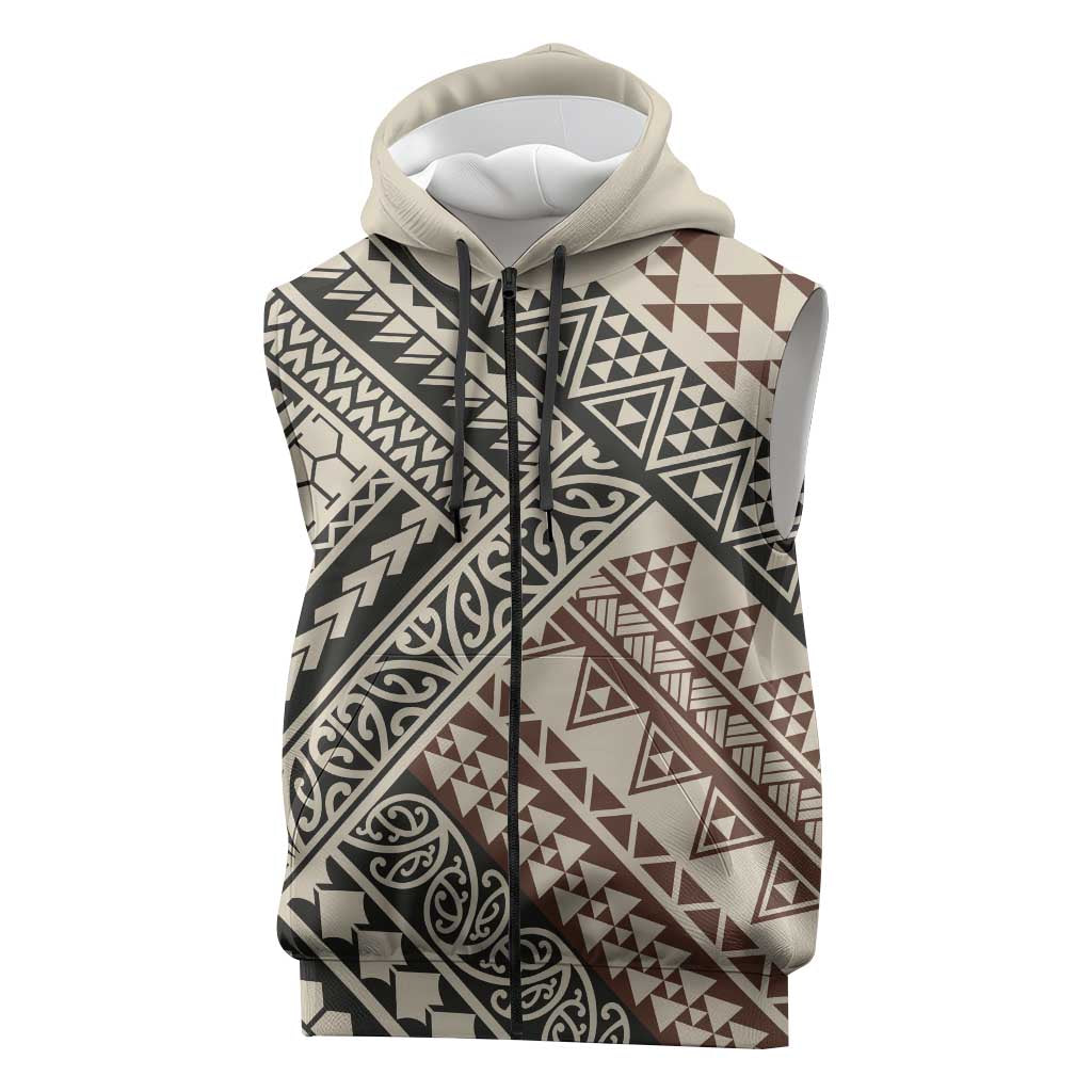 Niho Taniwha Kowhaiwhai Sleeveless Zip Hoodie LT9
