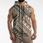 Niho Taniwha Kowhaiwhai Sleeveless Zip Hoodie LT9