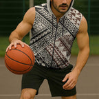 Niho Taniwha Kowhaiwhai Sleeveless Zip Hoodie LT9