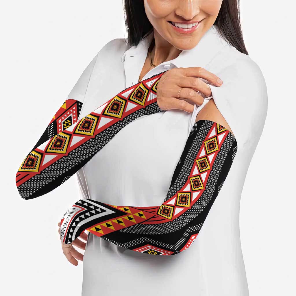 Niho Taniwha Taniko Motif Arm Sleeves - Aussie Hoodie