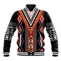 Niho Taniwha Taniko Motif Baseball Jacket