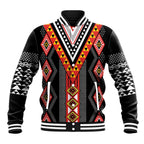 Niho Taniwha Taniko Motif Baseball Jacket