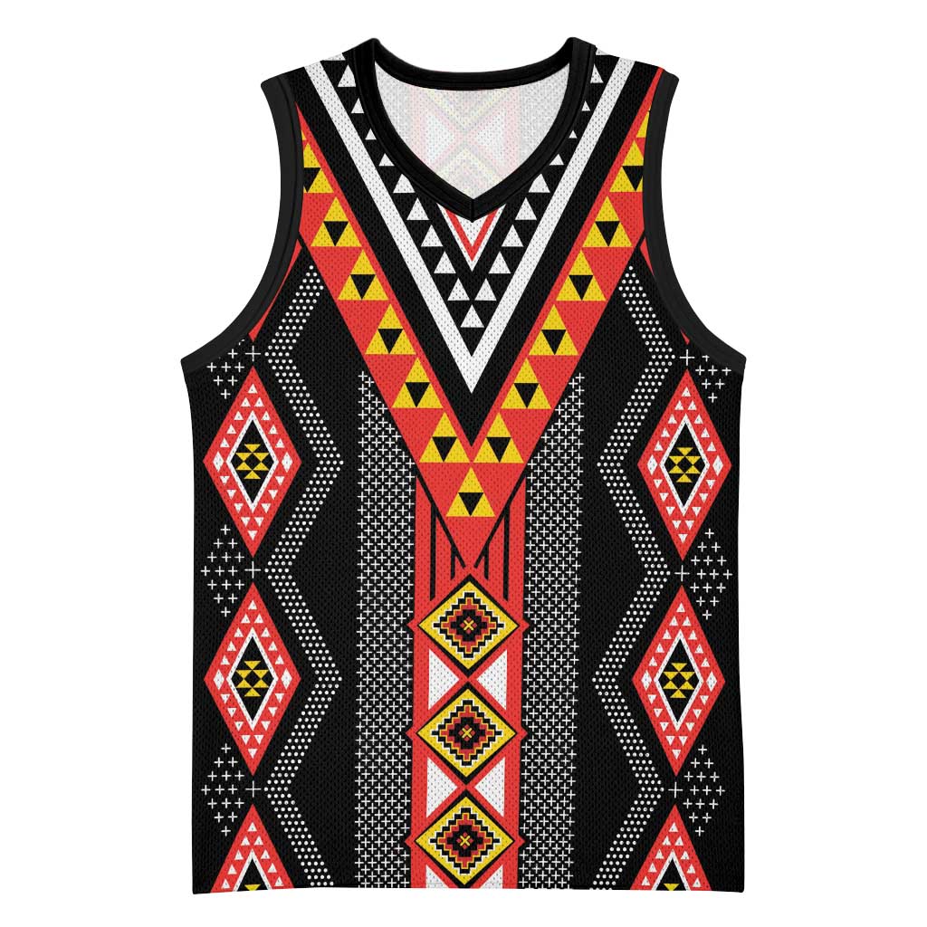 Niho Taniwha Taniko Motif Basketball Jersey - Aussie Hoodie