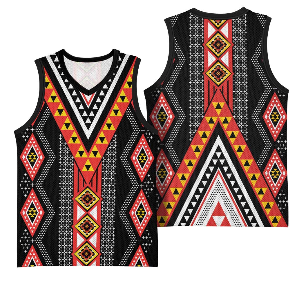 Niho Taniwha Taniko Motif Basketball Jersey - Aussie Hoodie
