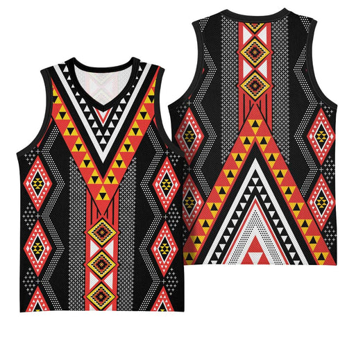 Niho Taniwha Taniko Motif Basketball Jersey - Aussie Hoodie