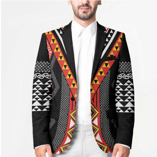 Niho Taniwha Taniko Motif Blazer - Aussie Hoodie