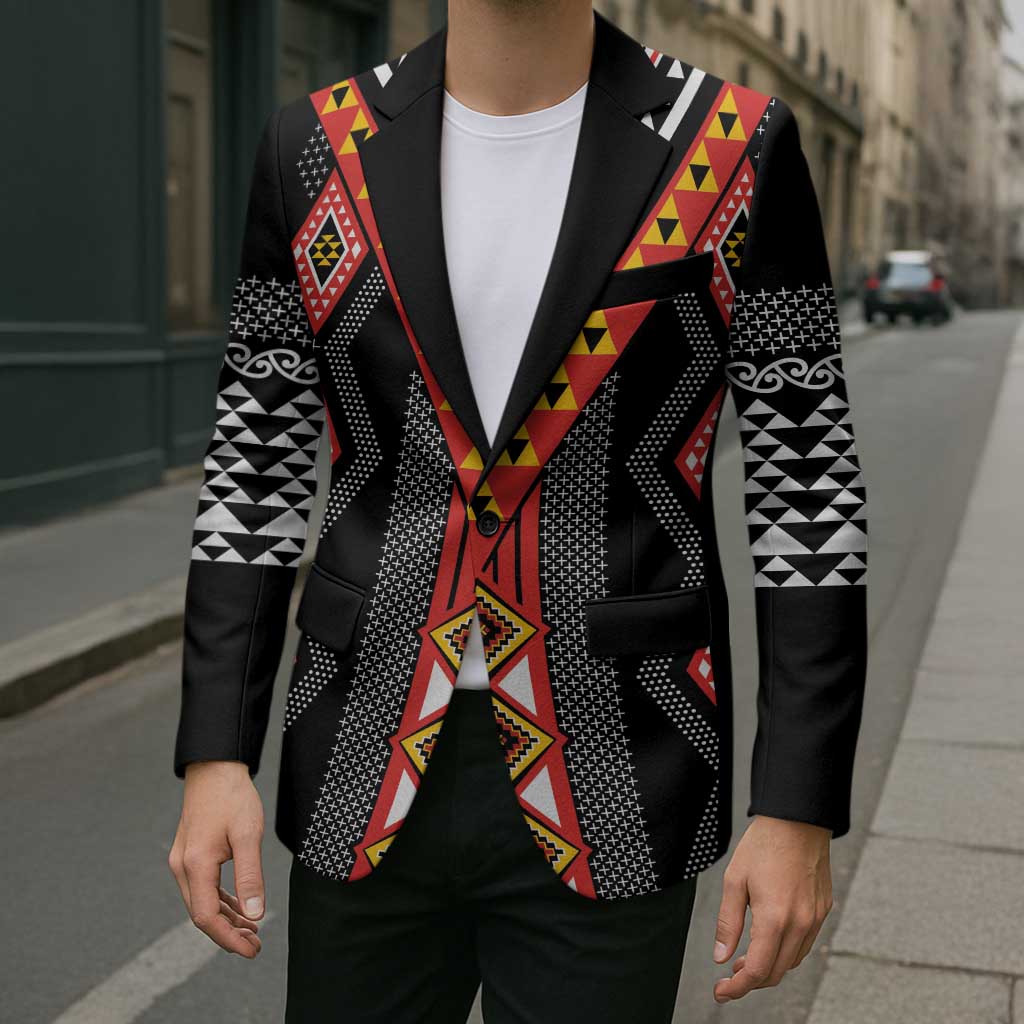 Niho Taniwha Taniko Motif Blazer - Aussie Hoodie