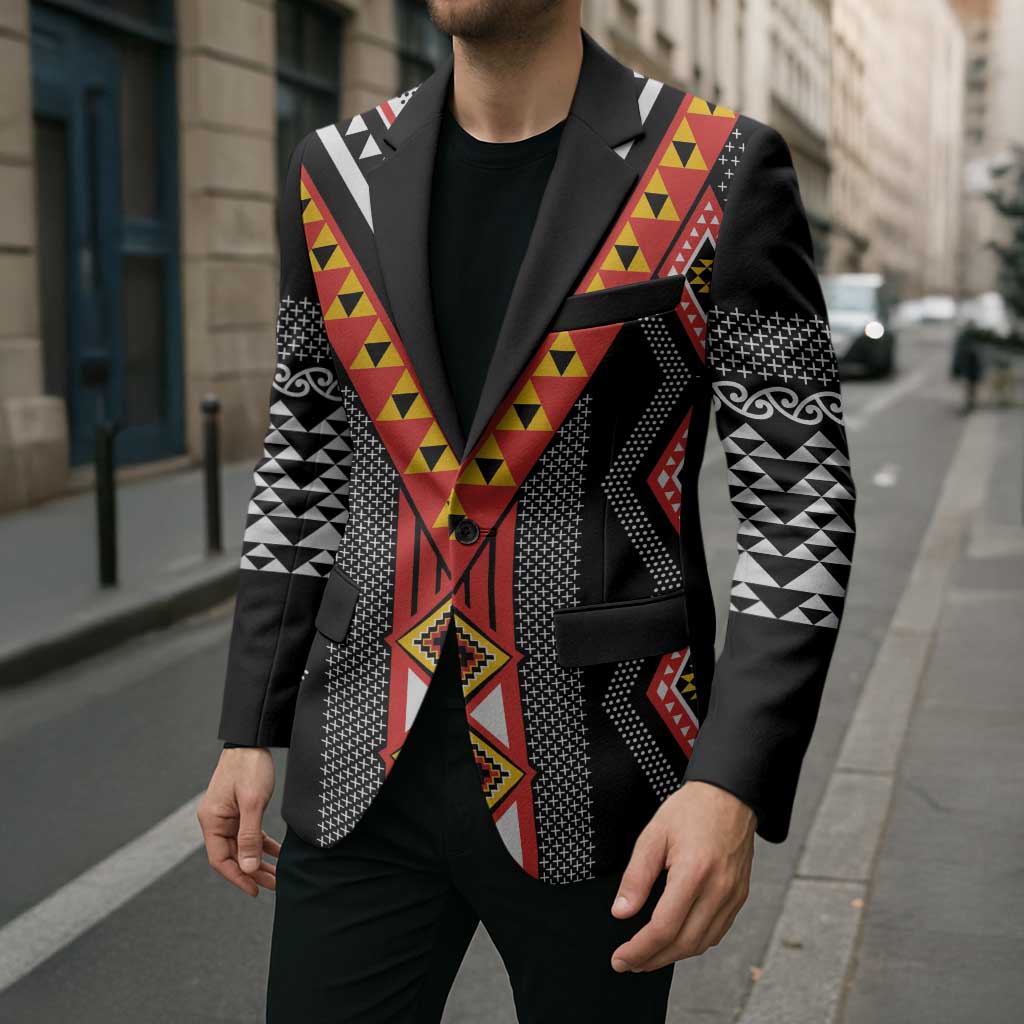 Niho Taniwha Taniko Motif Blazer - Aussie Hoodie