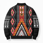 Niho Taniwha Taniko Motif Bomber Puffer Jacket - Aussie Hoodie