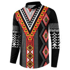 Niho Taniwha Taniko Motif Button Sweatshirt
