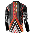 Niho Taniwha Taniko Motif Button Sweatshirt