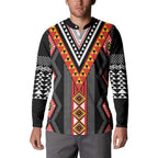 Niho Taniwha Taniko Motif Button Sweatshirt
