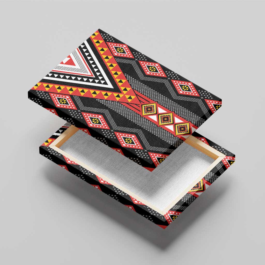 Niho Taniwha Taniko Motif Canvas Wall Art