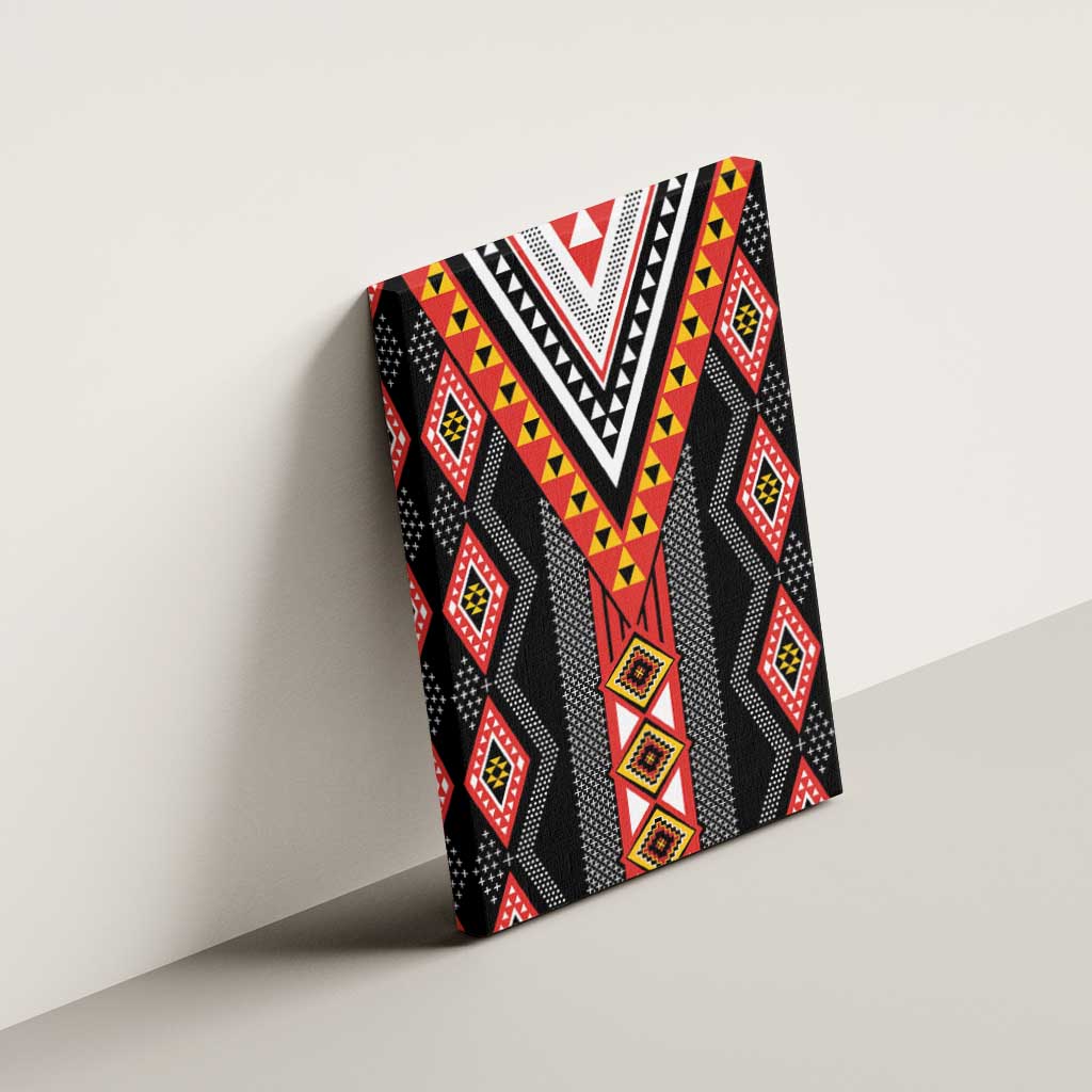 Niho Taniwha Taniko Motif Canvas Wall Art