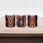 Niho Taniwha Taniko Motif Ceramic Mug - Aussie Hoodie