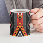 Niho Taniwha Taniko Motif Ceramic Mug - Aussie Hoodie