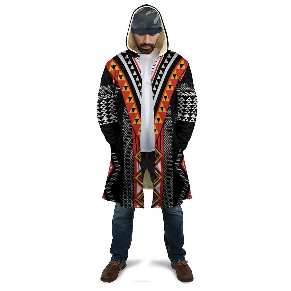 Niho Taniwha Taniko Motif Cloak - Aussie Hoodie