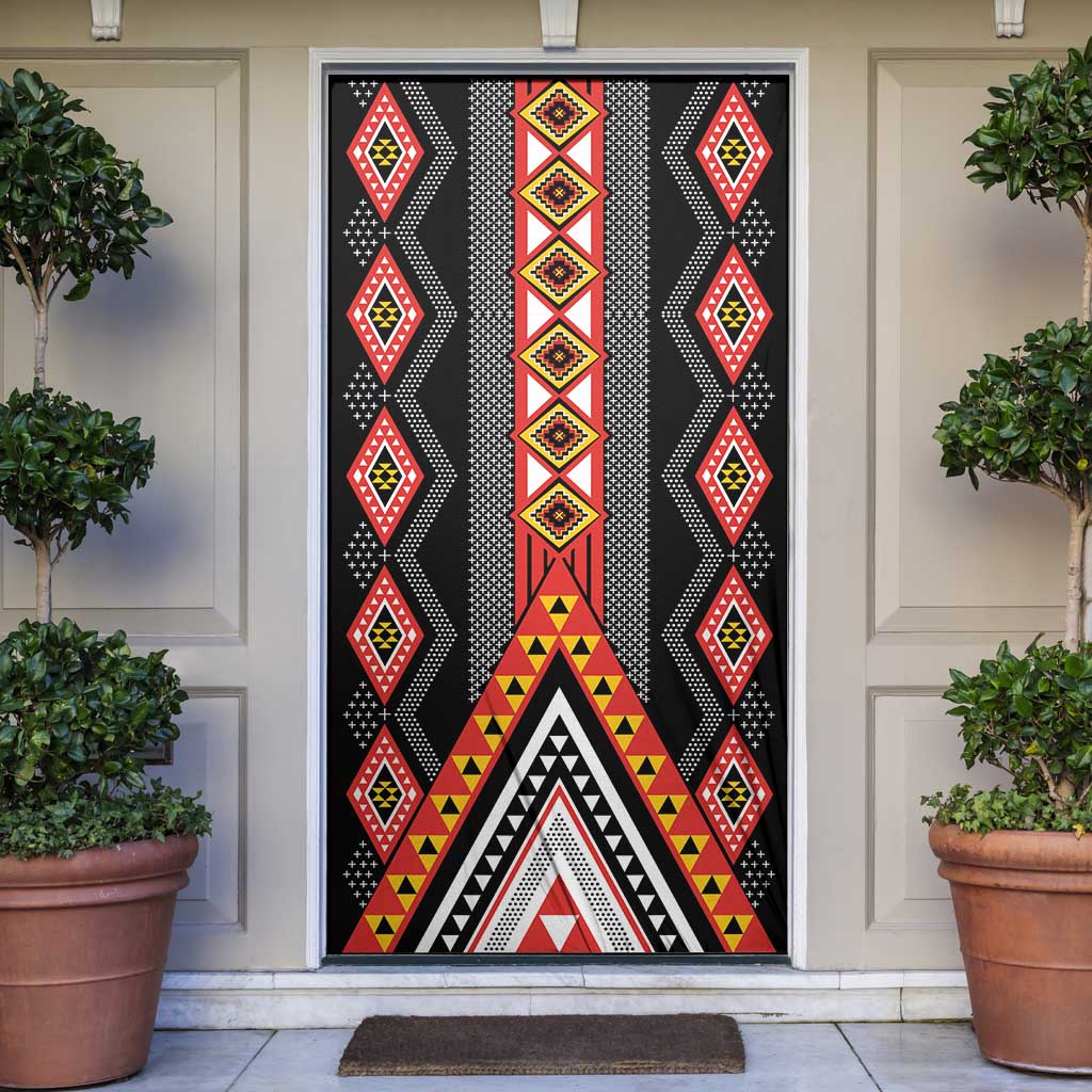 Niho Taniwha Taniko Motif Door Cover - Aussie Hoodie