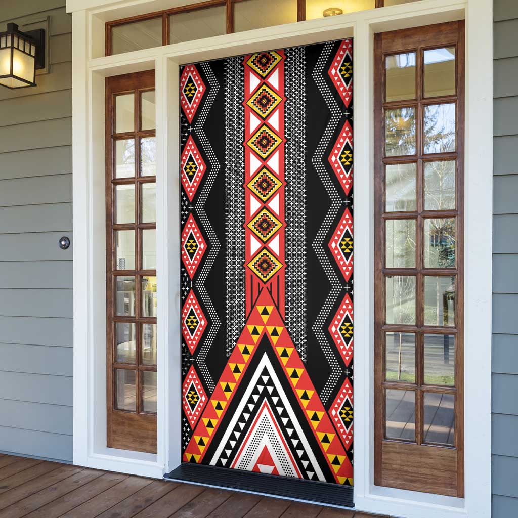 Niho Taniwha Taniko Motif Door Cover - Aussie Hoodie