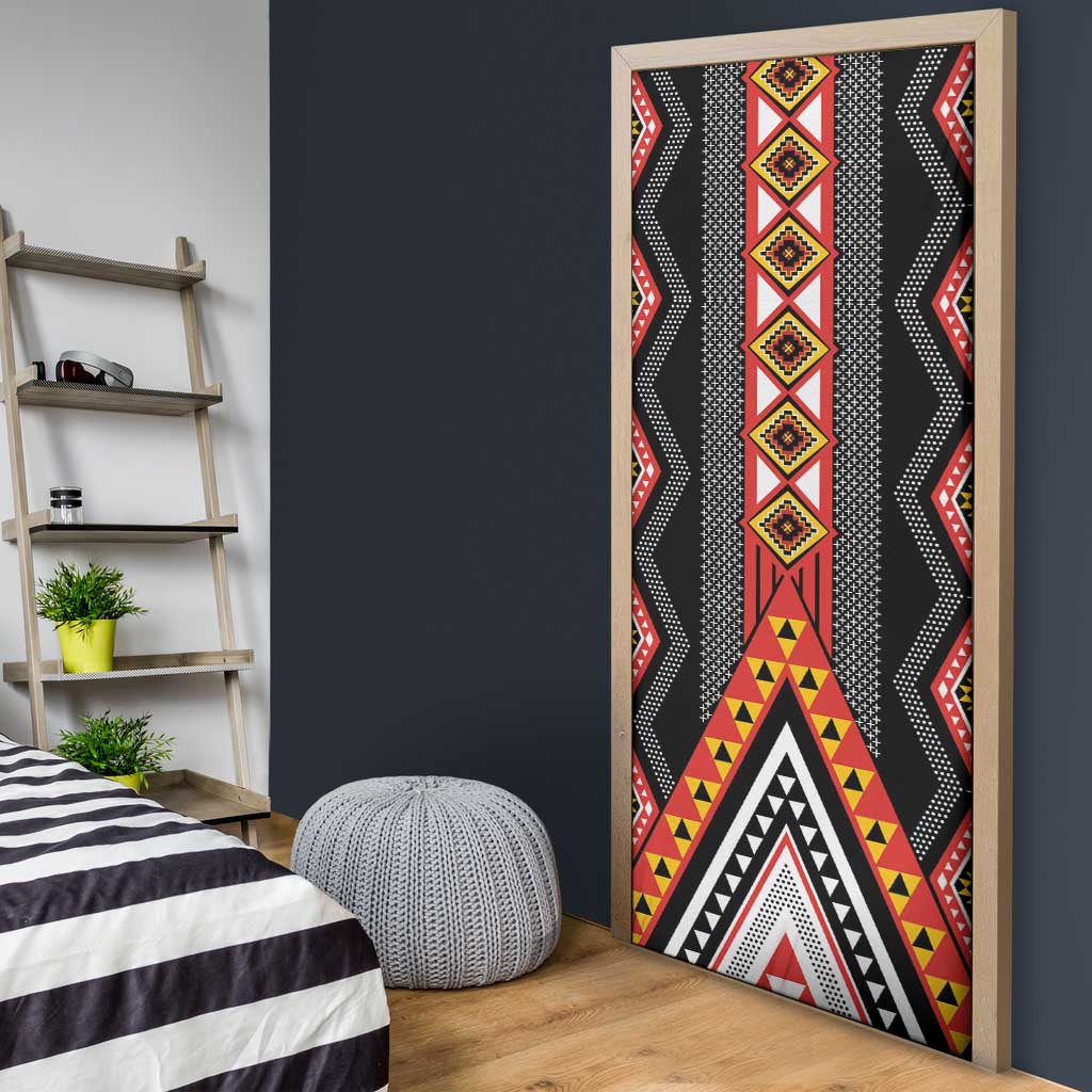 Niho Taniwha Taniko Motif Door Cover - Aussie Hoodie