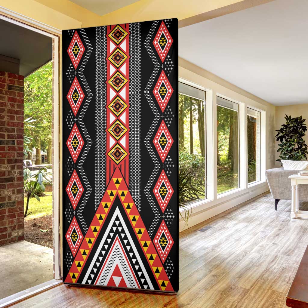 Niho Taniwha Taniko Motif Door Cover - Aussie Hoodie