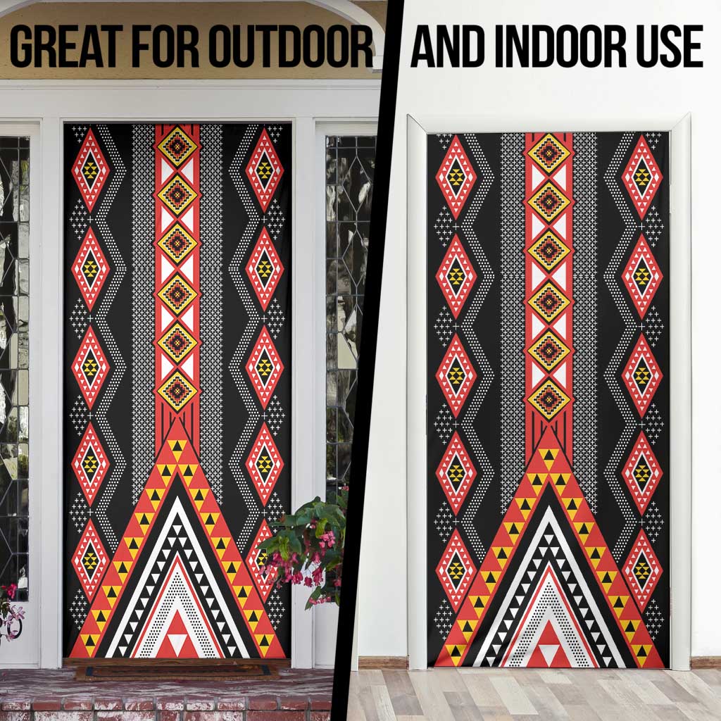 Niho Taniwha Taniko Motif Door Cover - Aussie Hoodie