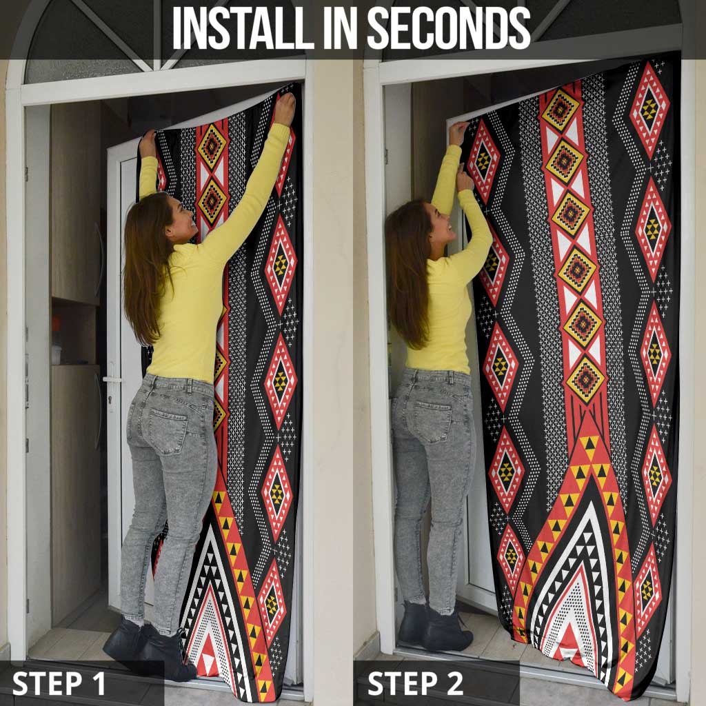Niho Taniwha Taniko Motif Door Cover - Aussie Hoodie